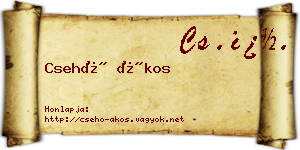 Csehó Ákos névjegykártya